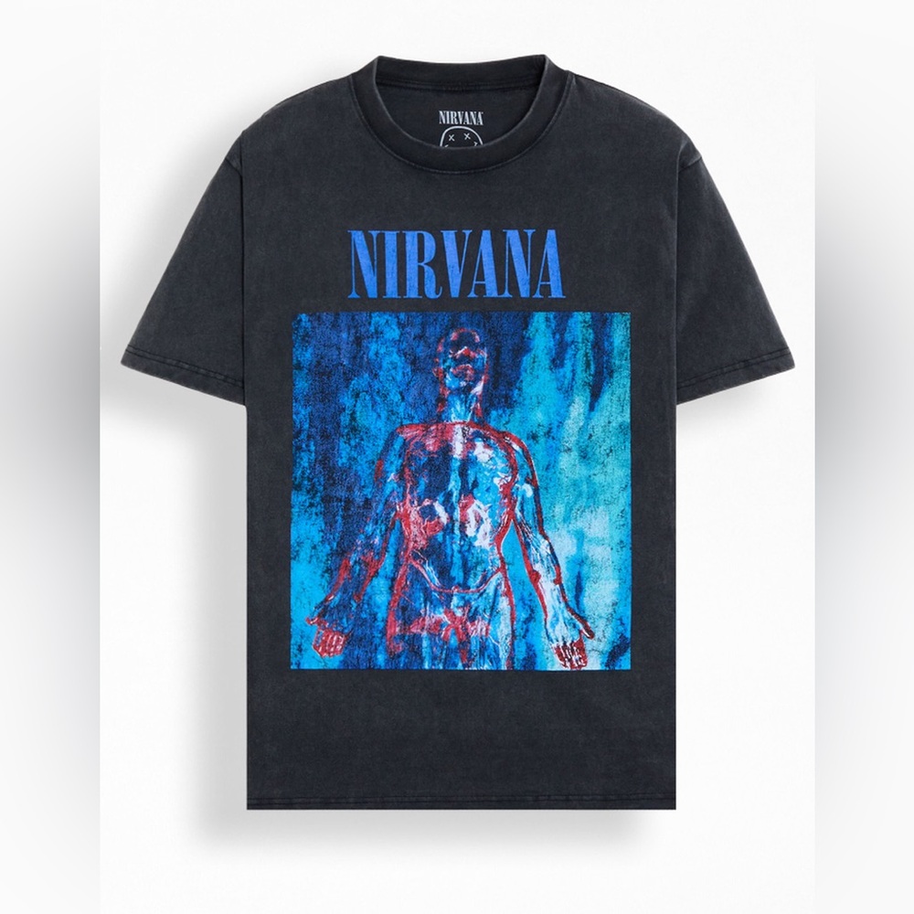 NIRVANA Blue and Red Graphic Tee from Pacsun Men’s Large - BRAND NEW
